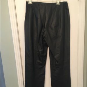 Black leather pants with side zipper size 8